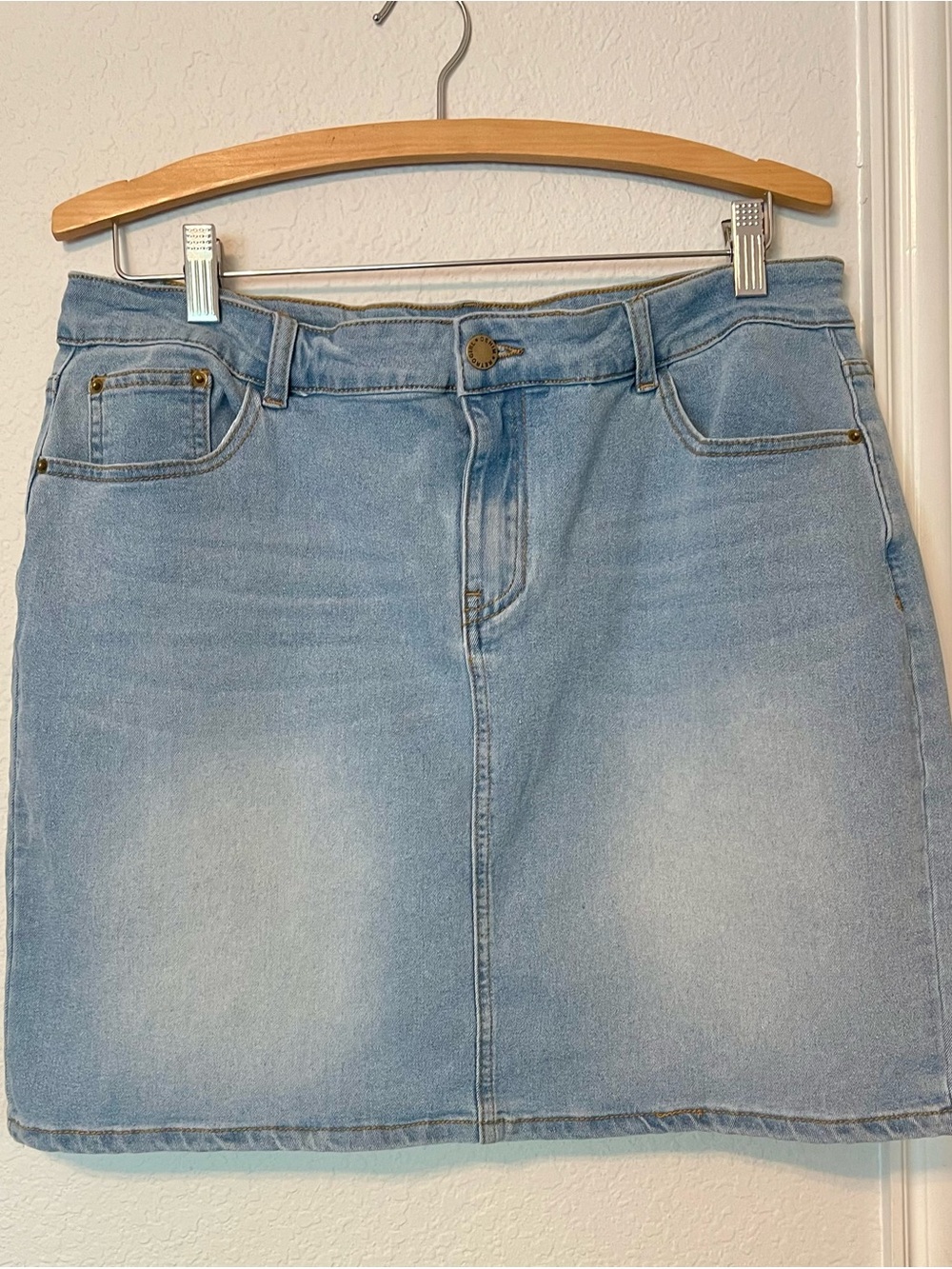 Light Blue Denim Mini Skirt - Classic Casual Style